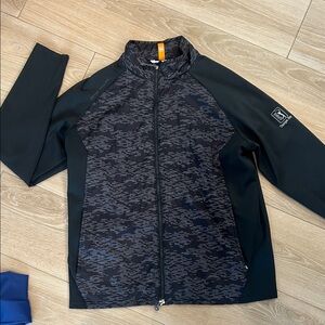 Men’s Black Peter Millar Jacket Sz L partial zip- TPC Tampa Bay